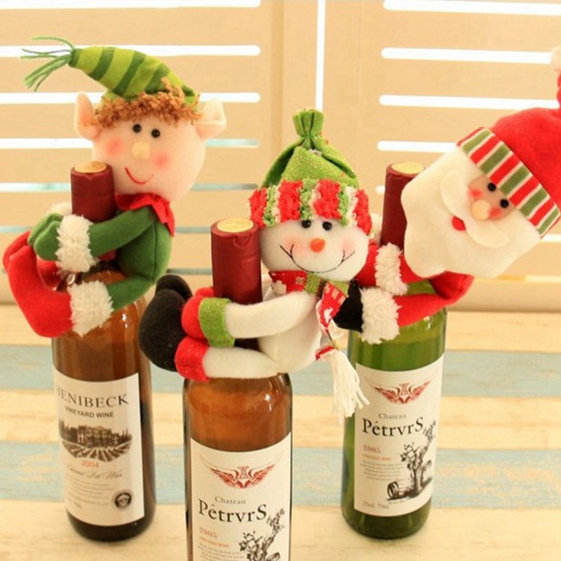 Christmas wine bottle decoration