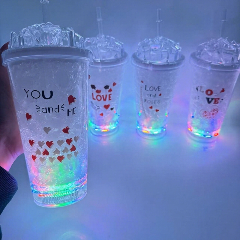 double layer led ice cup