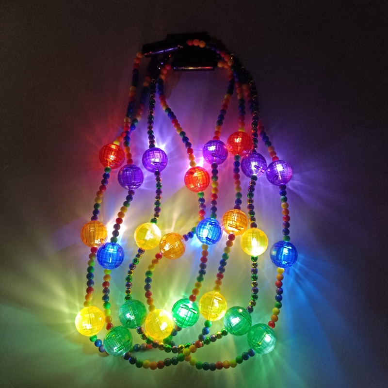 OEM LED Light Mardi Gras Beads Necklace Plastic Party Supplies Chinese New Year Halloween Easter-Wholesale